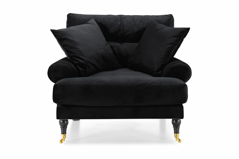 Andrew Sammetsfåtölj - Svart/Mässing - Möbler - Vardagsrum - Fåtöljer - Sammetsfåtölj