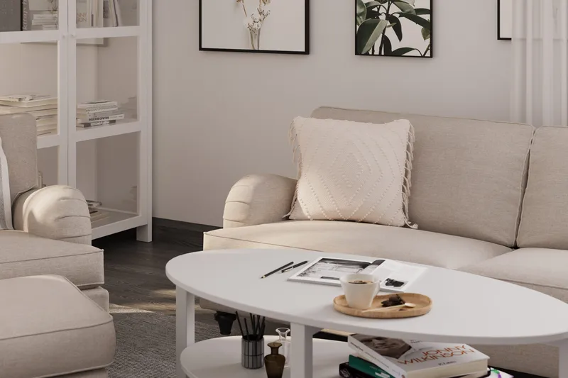 Howard Classic Fåtölj med Fotpall - Beige - Möbler - Vardagsrum - Fåtöljer - Fåtölj med fotpall