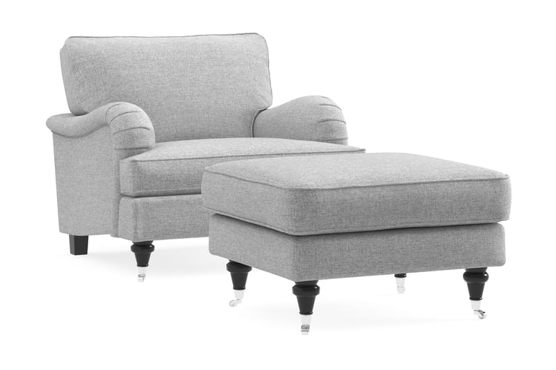 Howard Classic Fåtölj med Fotpall - Grå - Möbler - Vardagsrum - Fåtöljer - Howard fåtölj