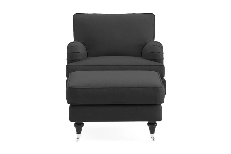 Howard Classic Fåtölj med Fotpall - Mörkgrå - Möbler - Vardagsrum - Fåtöljer - Fåtölj med fotpall