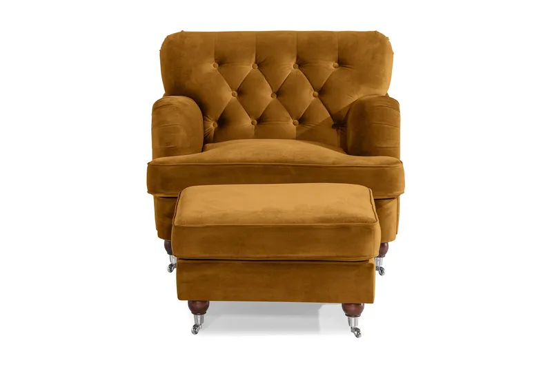 Howard Riviera Fåtölj med Fotpall - Amber - Möbler - Vardagsrum - Fåtöljer - Fåtölj med fotpall