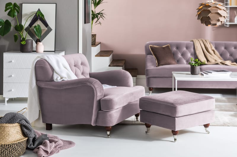 Howard Riviera Fåtölj med Fotpall - Lila - Möbler - Vardagsrum - Fåtöljer - Fåtölj med fotpall