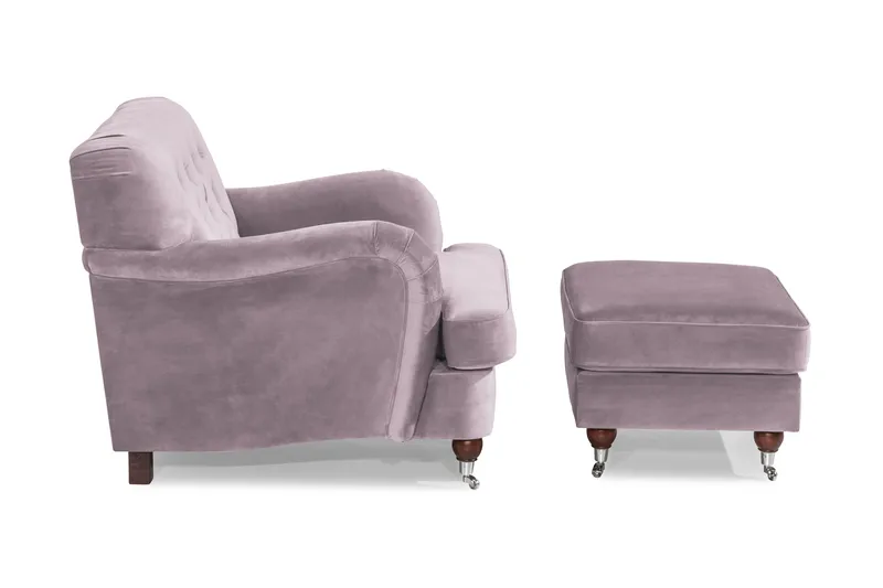 Howard Riviera Fåtölj med Fotpall - Lila - Möbler - Vardagsrum - Fåtöljer - Fåtölj med fotpall