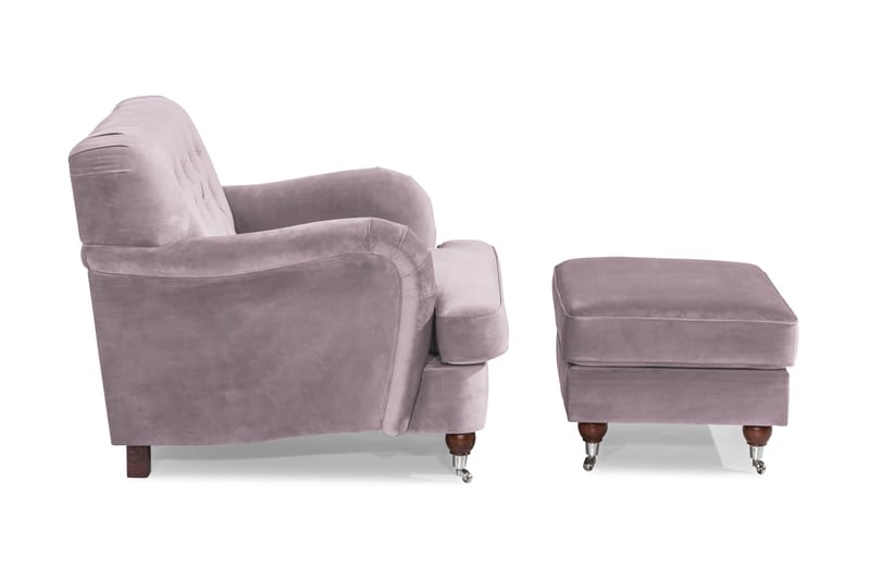 Howard Riviera Fåtölj med Fotpall - Lila - Möbler - Vardagsrum - Fåtöljer - Fåtölj med fotpall