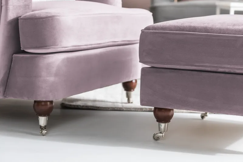 Howard Riviera Fåtölj med Fotpall - Lila - Möbler - Vardagsrum - Fåtöljer - Fåtölj med fotpall