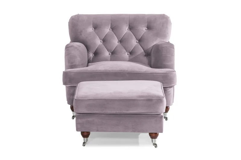 Howard Riviera Fåtölj med Fotpall - Lila - Möbler - Vardagsrum - Fåtöljer - Fåtölj med fotpall