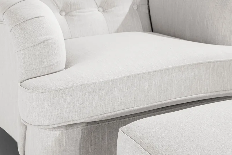 Howard Riviera Fåtölj med Fotpall - Linnebeige - Möbler - Vardagsrum - Fåtöljer - Fåtölj med fotpall