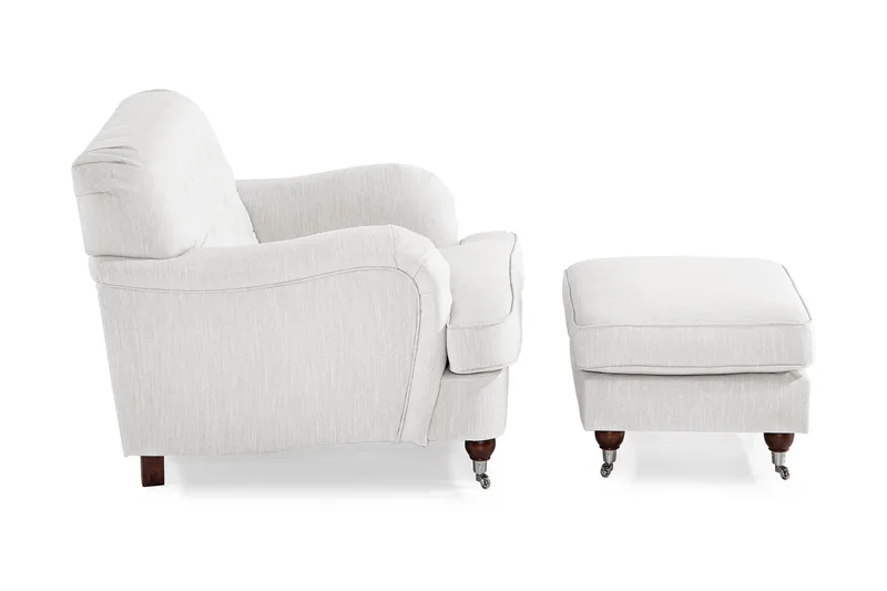 Howard Riviera Fåtölj med Fotpall - Linnebeige - Möbler - Vardagsrum - Fåtöljer - Fåtölj med fotpall