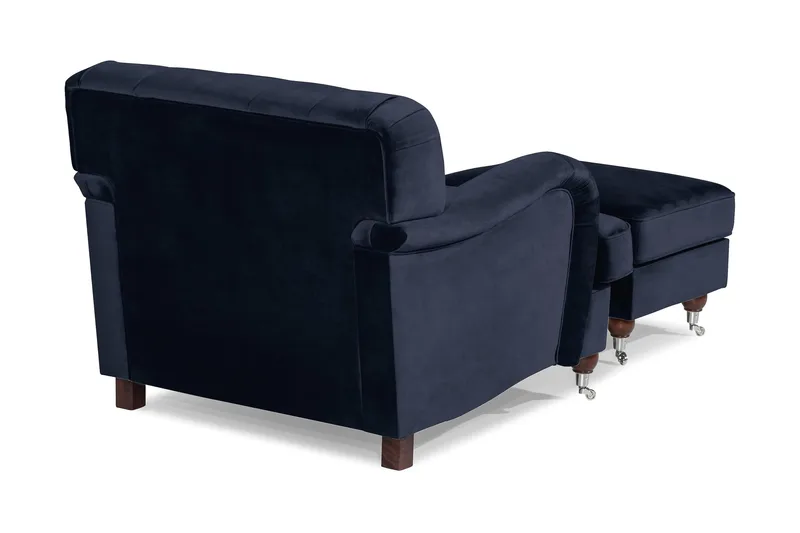 Howard Riviera Fåtölj med Fotpall - Midnattsblå - Möbler - Vardagsrum - Fåtöljer - Fåtölj med fotpall