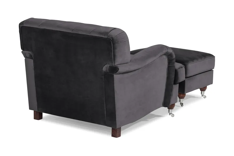 Howard Riviera Fåtölj med Fotpall - Mörkgrå - Möbler - Vardagsrum - Fåtöljer - Fåtölj med fotpall