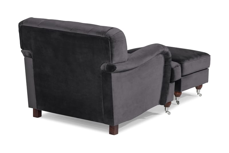 Howard Riviera Fåtölj med Fotpall - Mörkgrå - Möbler - Vardagsrum - Fåtöljer - Fåtölj med fotpall