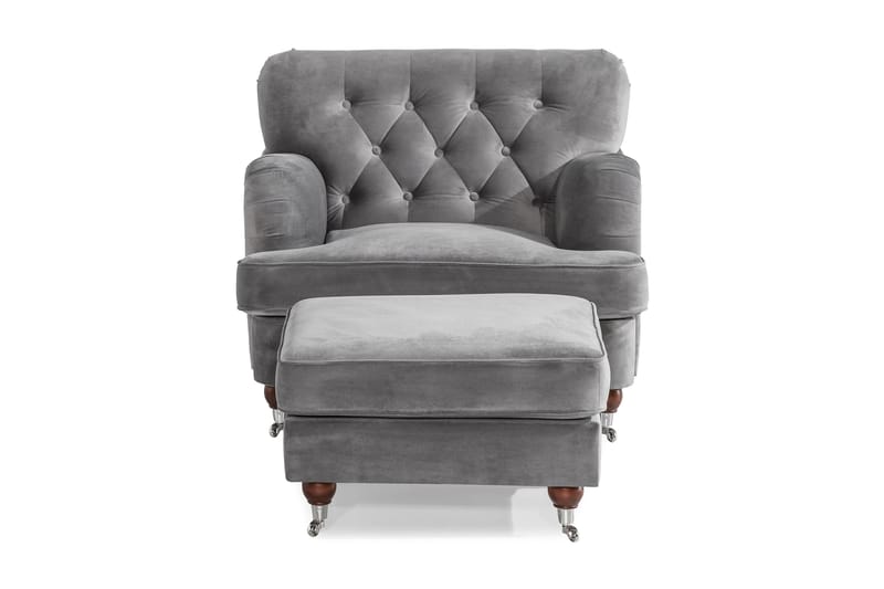 Howard Riviera Fåtölj med Fotpall - Silvergrå - Möbler - Vardagsrum - Fåtöljer - Fåtölj med fotpall