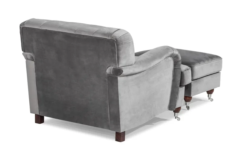 Howard Riviera Fåtölj med Fotpall - Silvergrå - Möbler - Vardagsrum - Fåtöljer - Fåtölj med fotpall