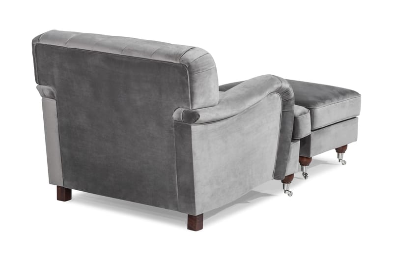 Howard Riviera Fåtölj med Fotpall - Silvergrå - Möbler - Vardagsrum - Fåtöljer - Fåtölj med fotpall