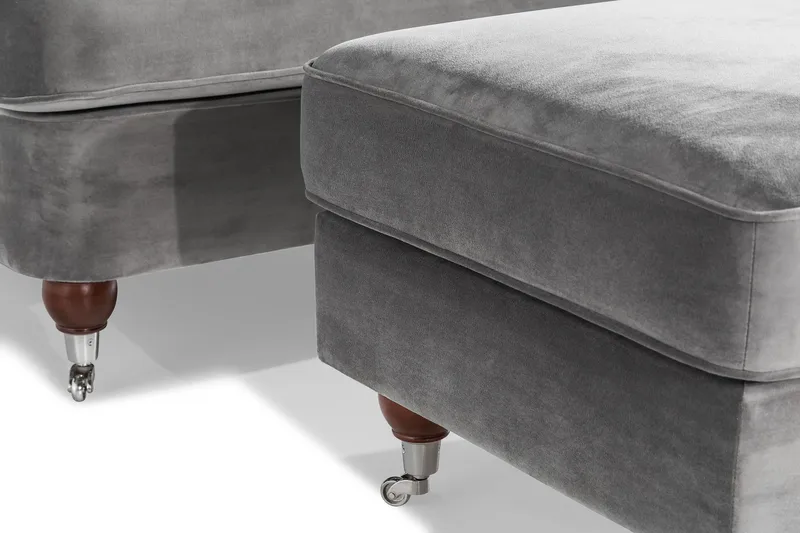 Howard Riviera Fåtölj med Fotpall - Silvergrå - Möbler - Vardagsrum - Fåtöljer - Fåtölj med fotpall