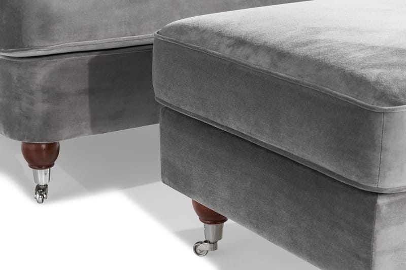 Howard Riviera Fåtölj med Fotpall - Silvergrå - Möbler - Vardagsrum - Fåtöljer - Fåtölj med fotpall