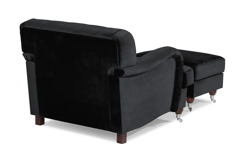 Howard Riviera Fåtölj med Fotpall - Svart - Möbler - Vardagsrum - Fåtöljer - Fåtölj med fotpall