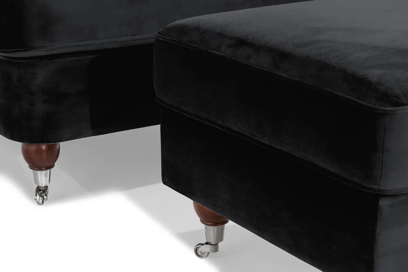 Howard Riviera Fåtölj med Fotpall - Svart - Möbler - Vardagsrum - Fåtöljer - Fåtölj med fotpall