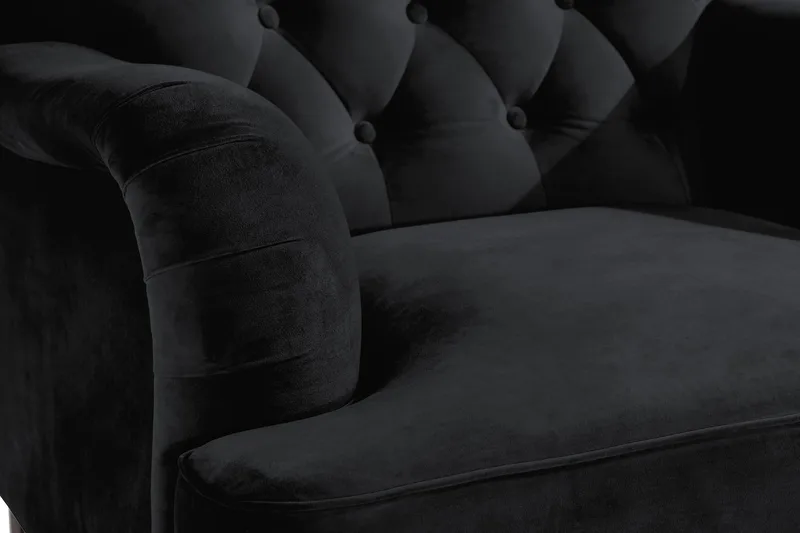 Howard Riviera Fåtölj med Fotpall - Svart - Möbler - Vardagsrum - Fåtöljer - Fåtölj med fotpall