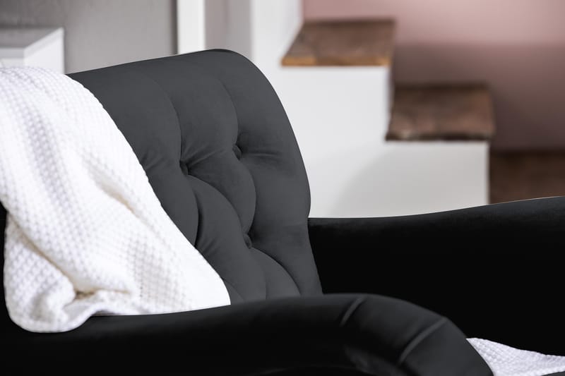 Howard Riviera Fåtölj med Fotpall - Svart - Möbler - Vardagsrum - Fåtöljer - Fåtölj med fotpall