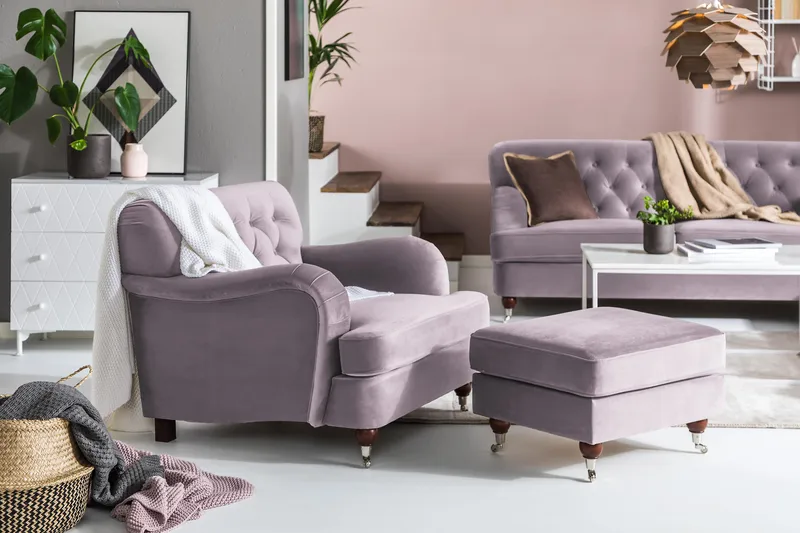 Howard Riviera Sammetsfåtölj - Lila - Möbler - Vardagsrum - Fåtöljer - Howard fåtölj