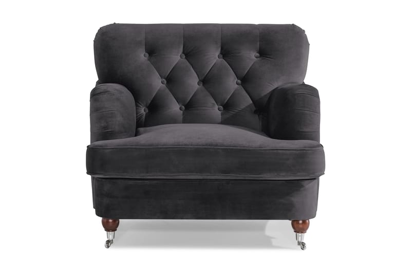 Howard Riviera Sammetsfåtölj - Mörkgrå - Möbler - Vardagsrum - Fåtöljer - Howard fåtölj