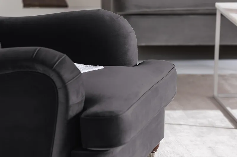 Howard Riviera Sammetsfåtölj - Mörkgrå - Möbler - Vardagsrum - Fåtöljer - Howard fåtölj