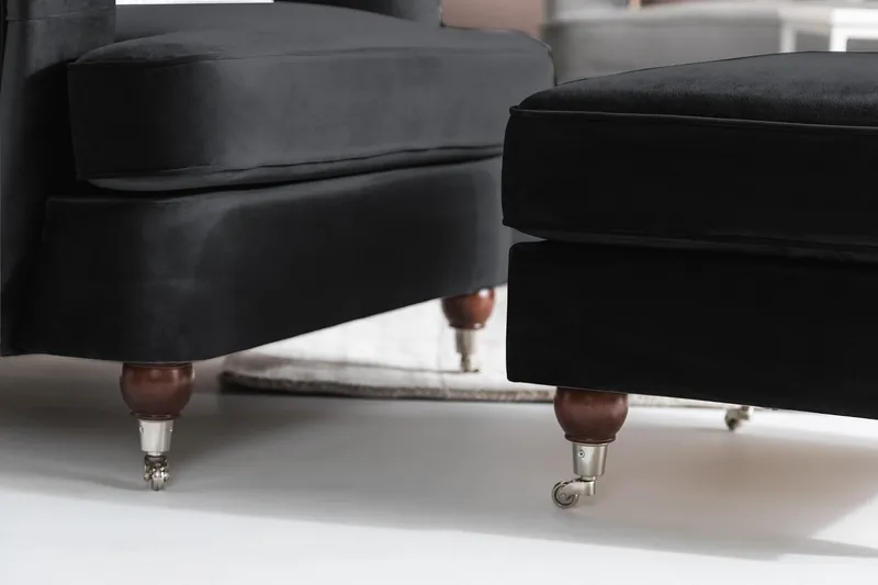 Howard Riviera Sammetsfåtölj - Svart - Möbler - Vardagsrum - Fåtöljer - Howard fåtölj