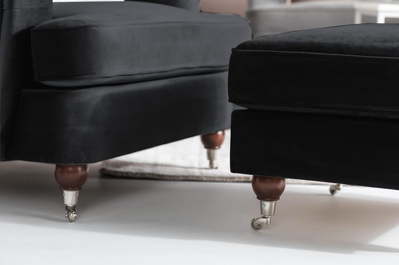 Howard Riviera Sammetsfåtölj - Svart - Möbler - Vardagsrum - Fåtöljer - Howard fåtölj