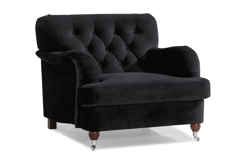 Howard Riviera Sammetsfåtölj, Svart