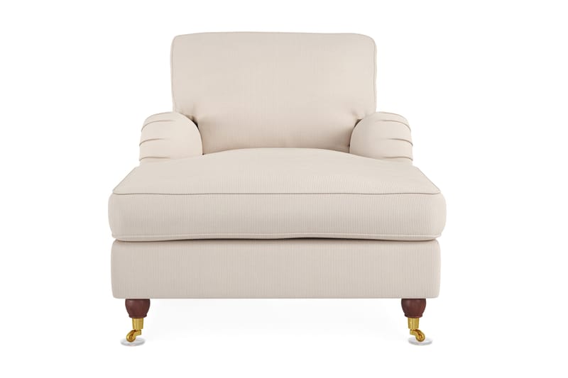 Howard Lyx Klassisk Schäslongsfåtölj med Hjul i Tyg - Beige - Möbler - Vardagsrum - Fåtöljer