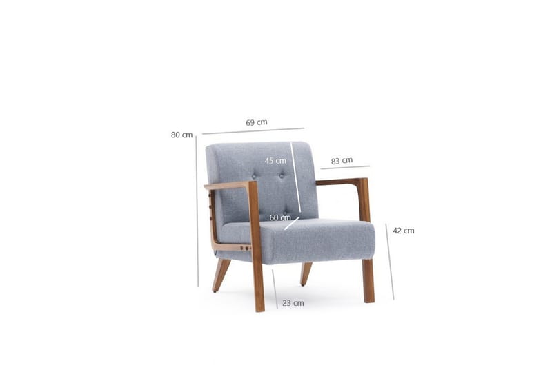 Husada Fåtölj - Ljusblå - Möbler - Vardagsrum - Fåtöljer