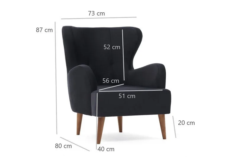 Idaburn Fåtölj - Antracit - Möbler - Vardagsrum - Fåtöljer