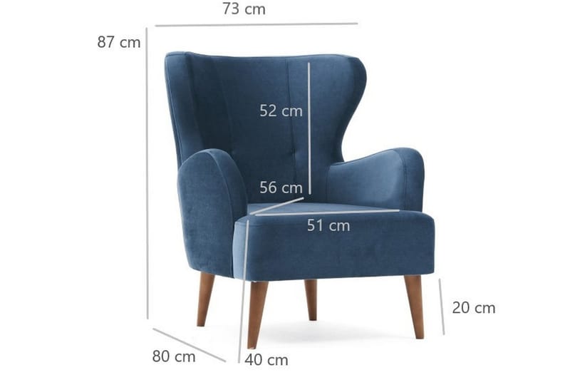Idaburn Fåtölj - Blå - Möbler - Vardagsrum - Fåtöljer