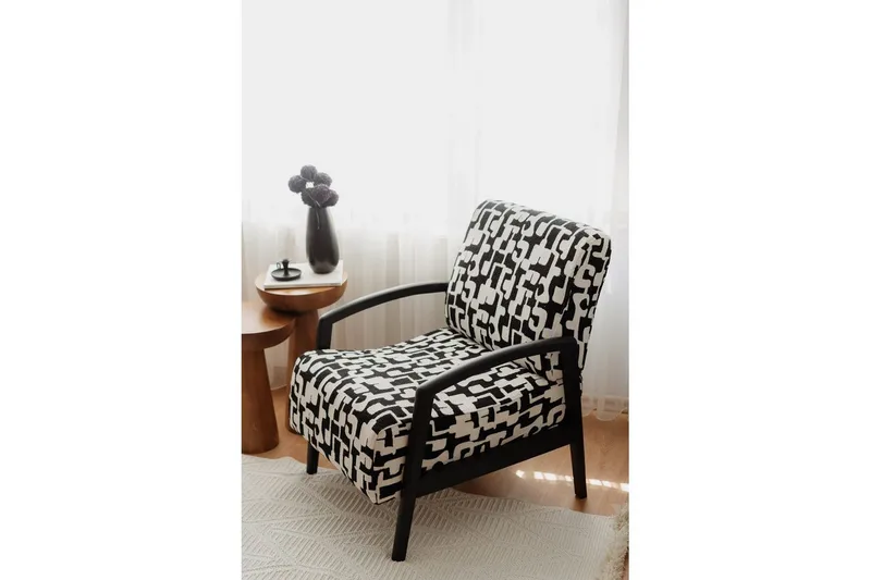 Illen Öronlappsfåtölj - Svart/Vit - Möbler - Vardagsrum - Fåtöljer - Öronlappsfåtölj