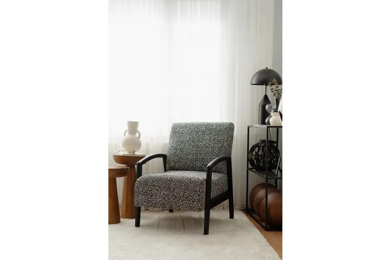 Illen Öronlappsfåtölj, Svart/Vit