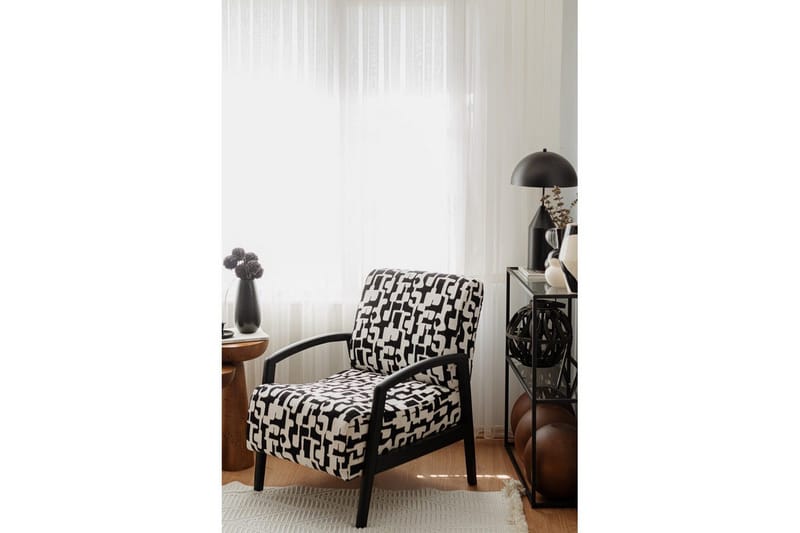 Illen Öronlappsfåtölj - Svart/Vit - Möbler - Vardagsrum - Fåtöljer