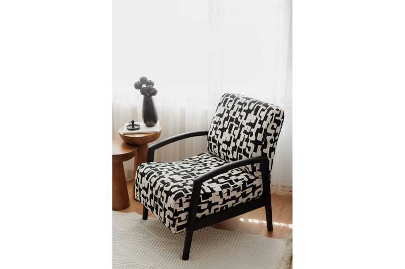 Illen Öronlappsfåtölj - Svart/Vit - Möbler - Vardagsrum - Fåtöljer - Öronlappsfåtölj