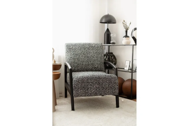 Illen Öronlappsfåtölj - Svart/Vit - Möbler - Vardagsrum - Fåtöljer