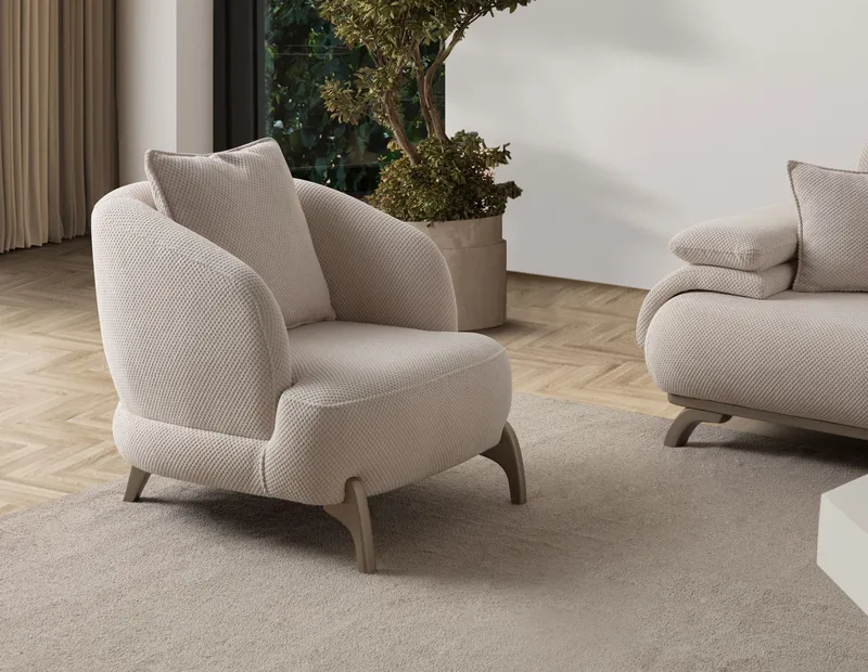 Kelnor Öronlappsfåtölj 80x78x80 cm - Beige - Möbler - Vardagsrum - Fåtöljer - Öronlappsfåtölj