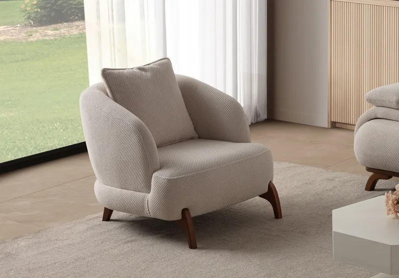 Kelnor Öronlappsfåtölj 80x78x80 cm - Beige - Möbler - Vardagsrum - Fåtöljer - Öronlappsfåtölj