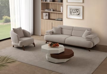 Kelnor Öronlappsfåtölj 80x78x80 cm - Beige - Möbler - Vardagsrum - Fåtöljer - Öronlappsfåtölj