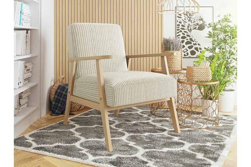Knocklong Fåtölj Beige/Wood - Möbler - Vardagsrum - Fåtöljer