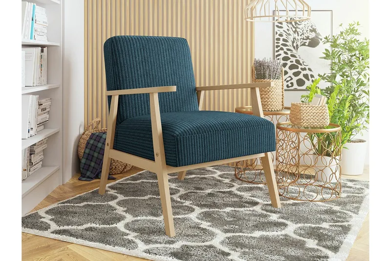 Knocklong Fåtölj Dark blue/Tree - Möbler - Vardagsrum - Fåtöljer