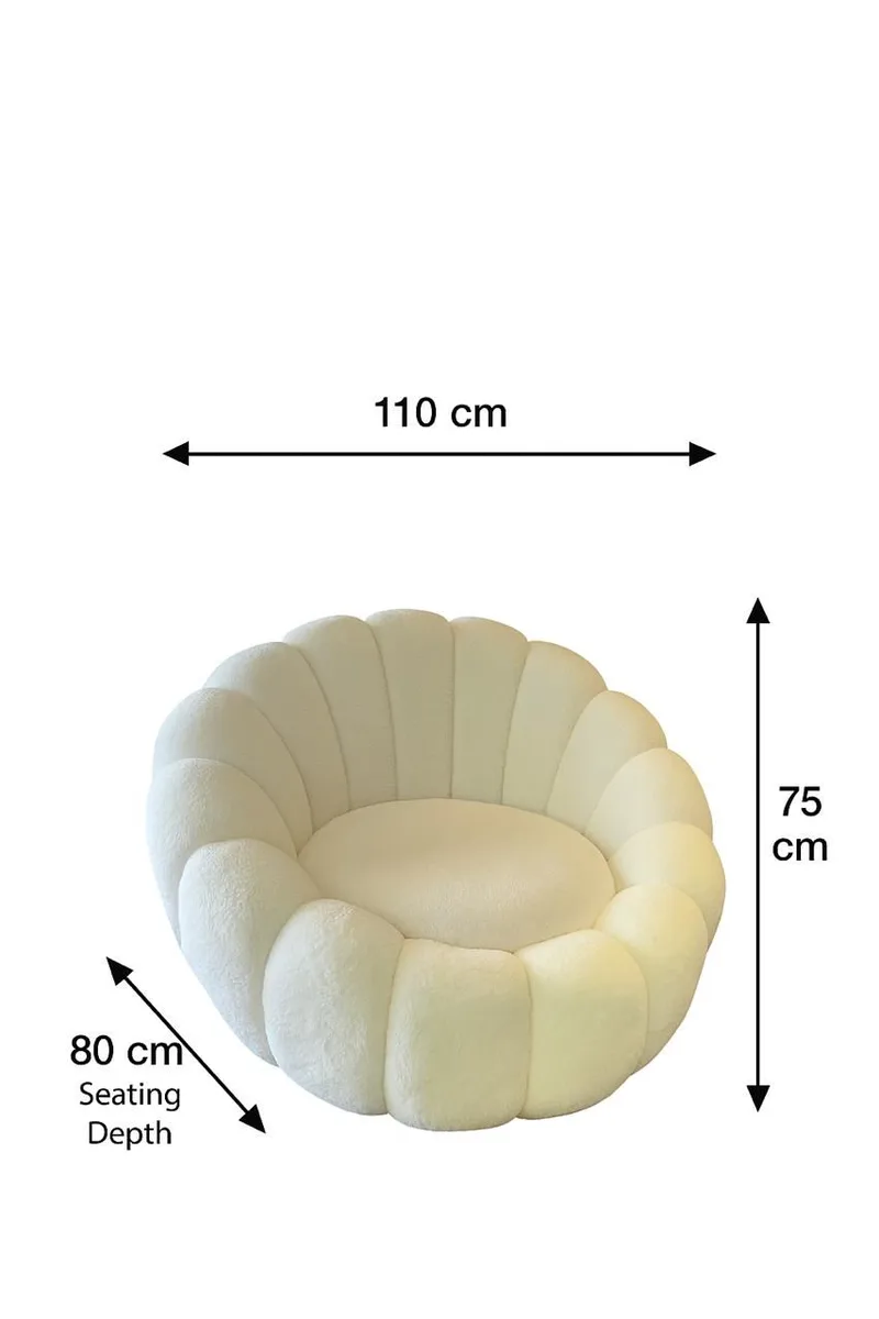 Kovran Fåtölj Plysch - Vit - Möbler - Vardagsrum - Fåtöljer - Öronlappsfåtölj