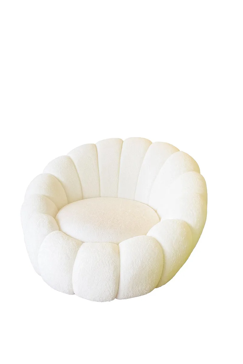 Kovran Fåtölj Plysch - Vit - Möbler - Vardagsrum - Fåtöljer - Öronlappsfåtölj