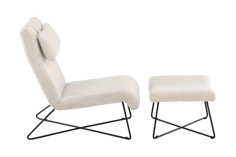 Laconia Fåtölj - Vit - Möbler - Vardagsrum - Fåtöljer - Fåtölj med fotpall