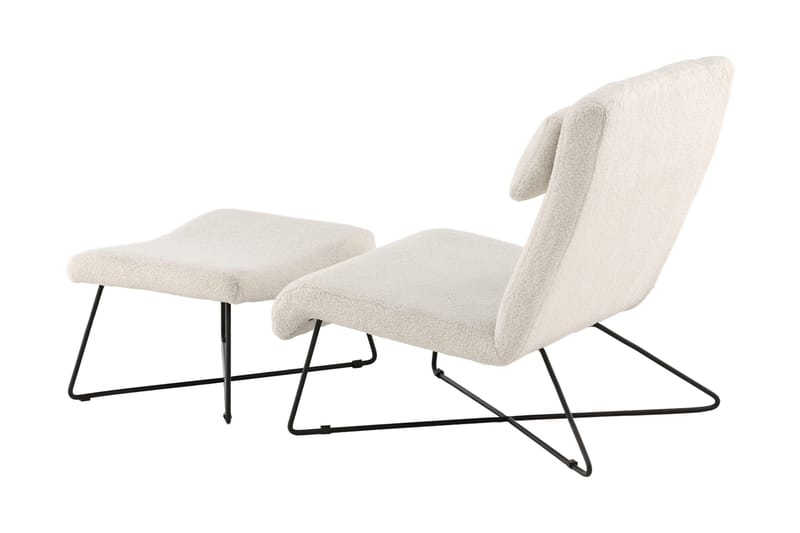 Laconia Fåtölj - Vit - Möbler - Vardagsrum - Fåtöljer - Fåtölj med fotpall