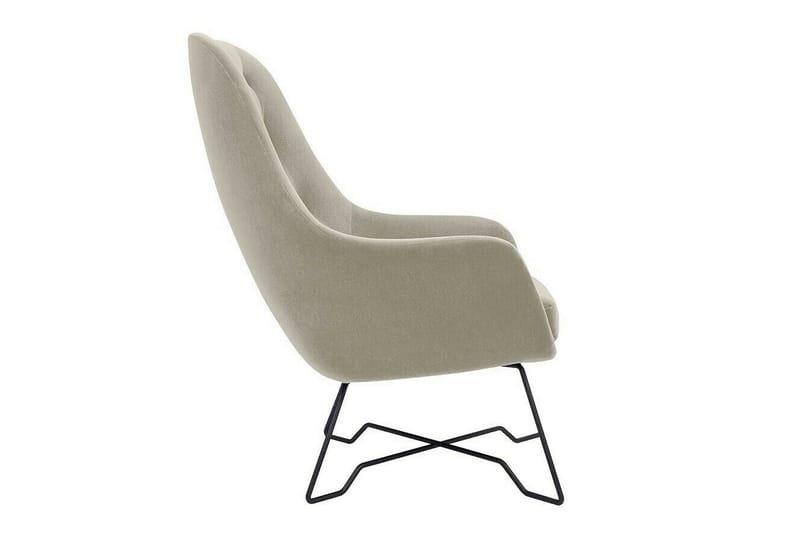 Laytown Modern Fåtölj i Tyg med Metallben - Beige - Möbler - Vardagsrum - Fåtöljer