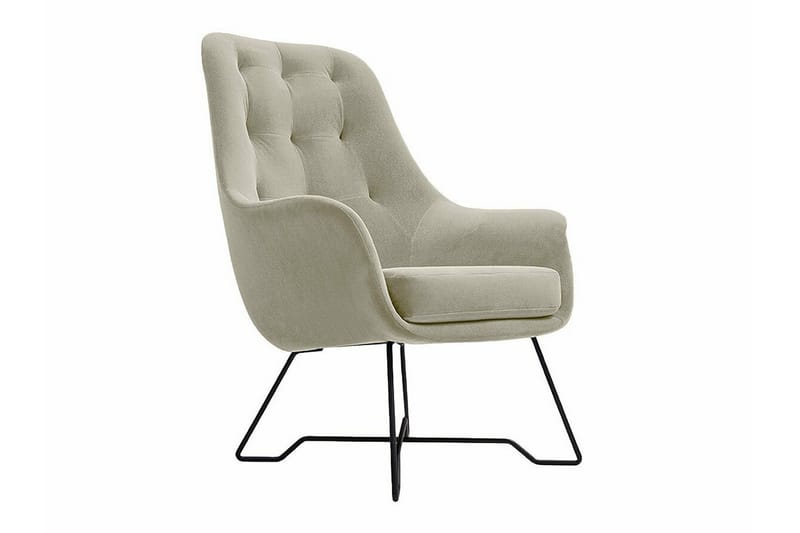 Laytown Modern Fåtölj i Tyg med Metallben, Beige